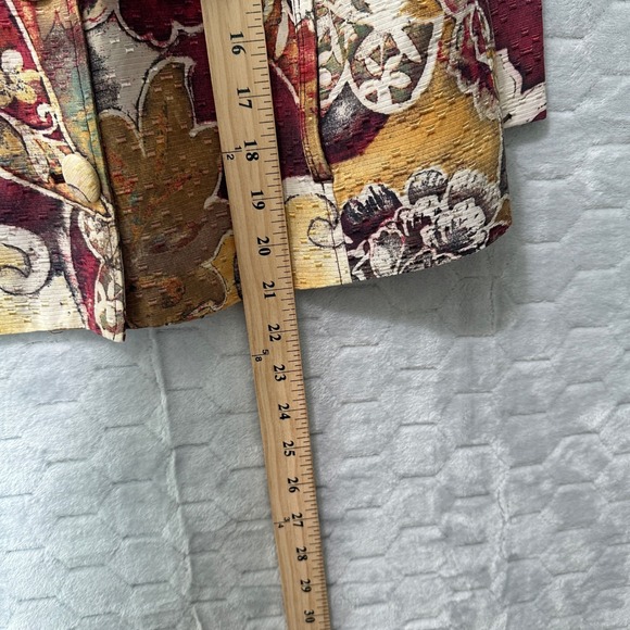 Chico's Floral Brocade Jacket S Tapestry Print Cotton‎ Silk Blend Statement Coat - Picture 6 of 7